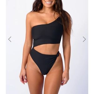 Skatie Nicole in Black One Piece